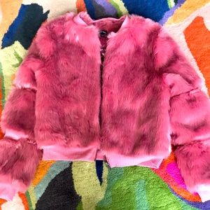 Art Class Pink Faux Fur Jacket